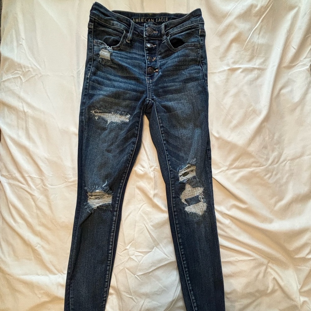 Distressed High Rise Jegging - Picture 2 of 6